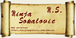 Minja Šopalović vizit kartica